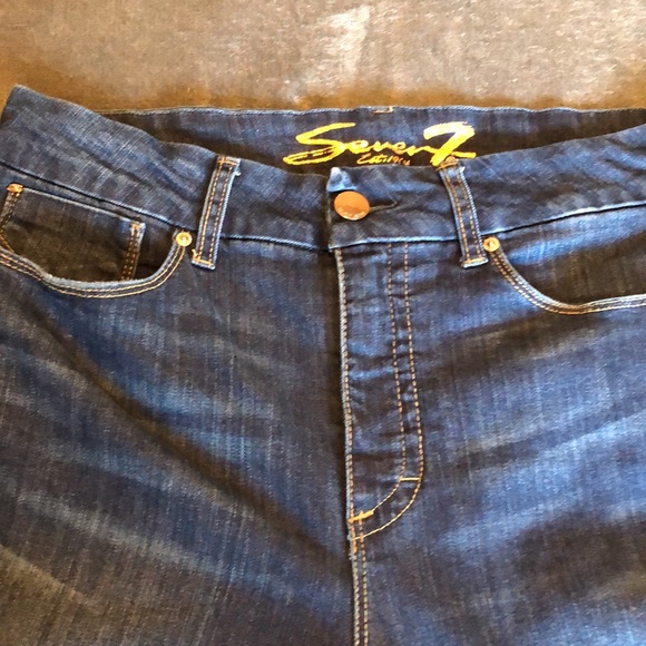 Women’s size 14 seven7 high rise skinny tummy less blue jeans - Picture 7 of 13
